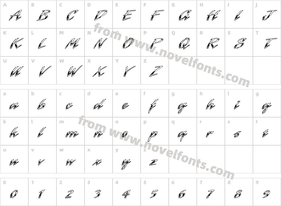 LaserChromeCharacter Map