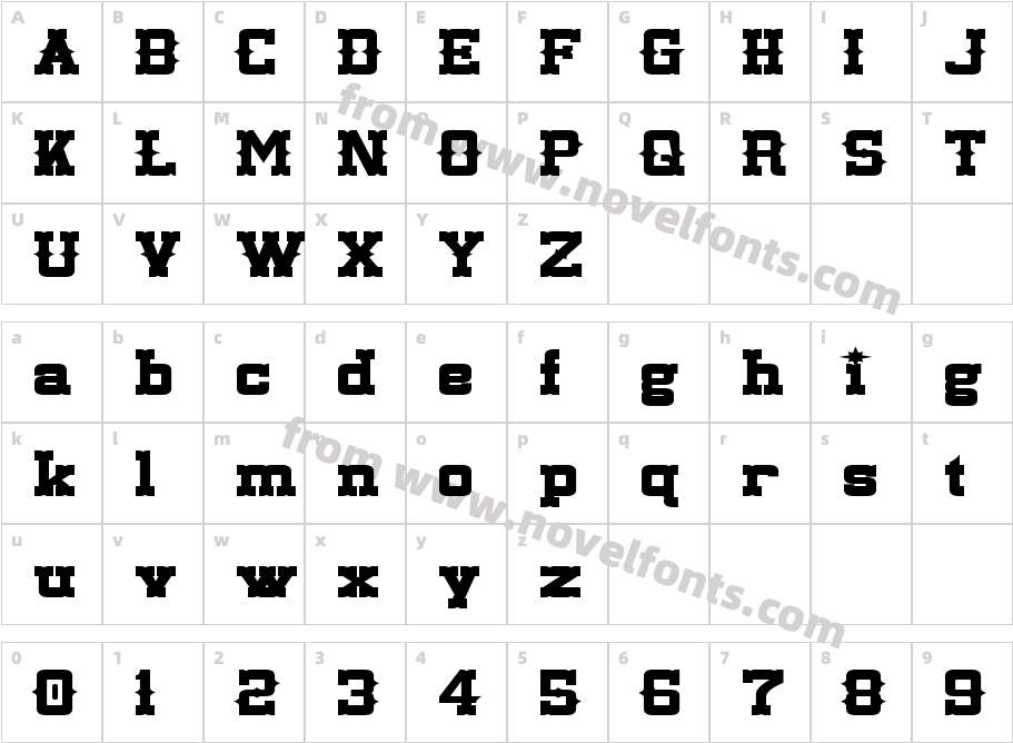 Lassiter Extended BoldCharacter Map