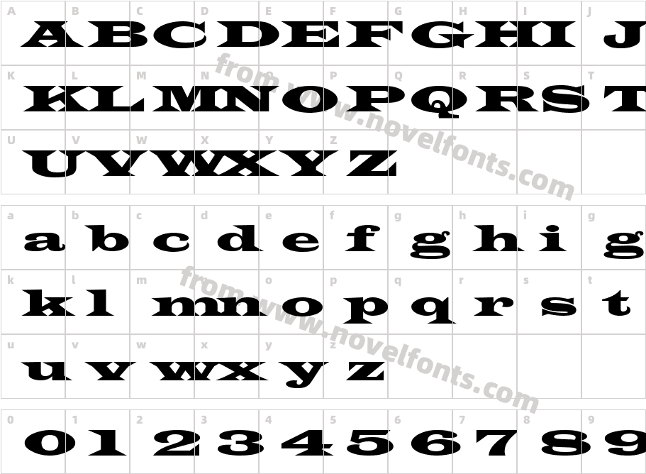 Latin WideExt NormalCharacter Map