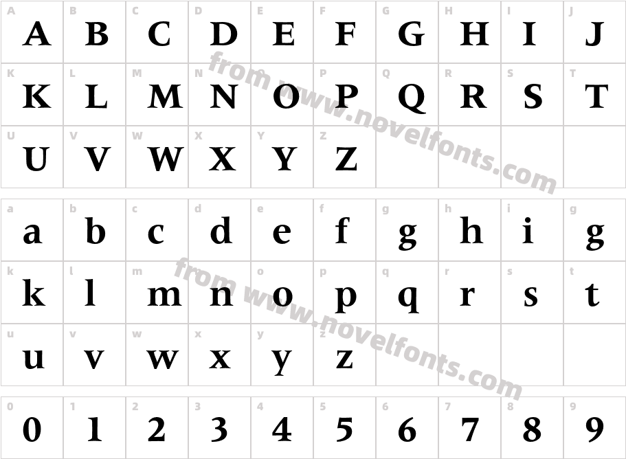 Latin725BT-BoldCharacter Map