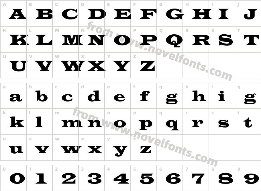 LatinWideCnd-NoCharacter Map