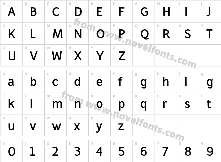 Latinaires BoldCharacter Map