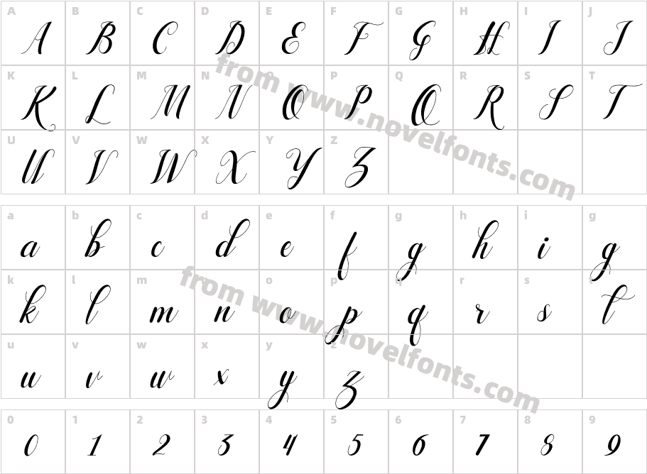 Laylarita ItalicCharacter Map