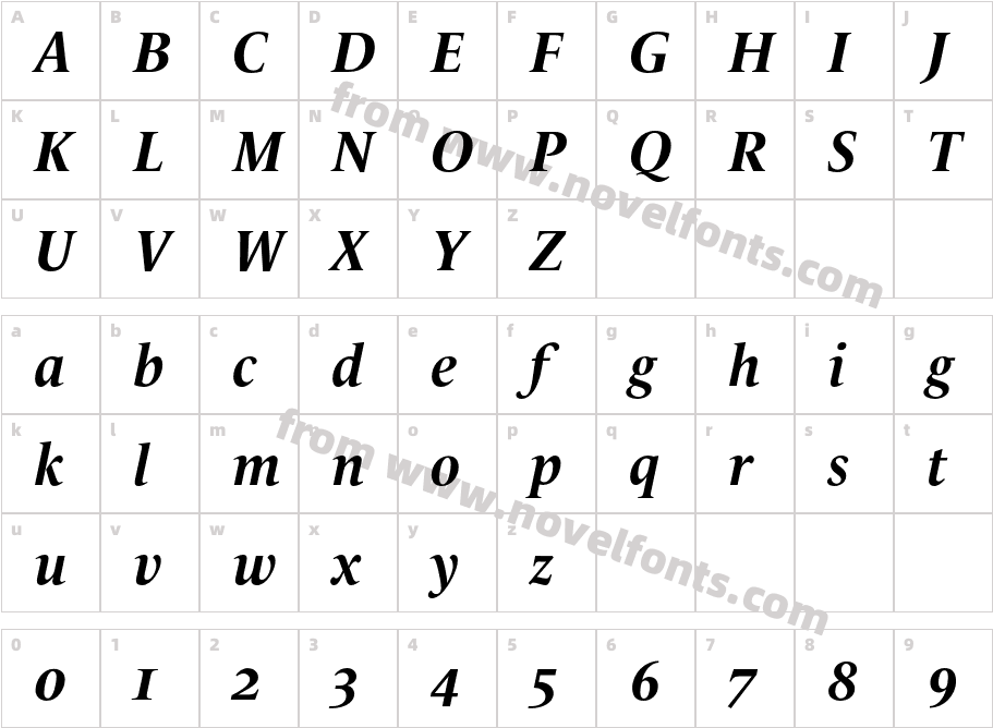 LeMondeLivre-BoldItalicOsFCharacter Map