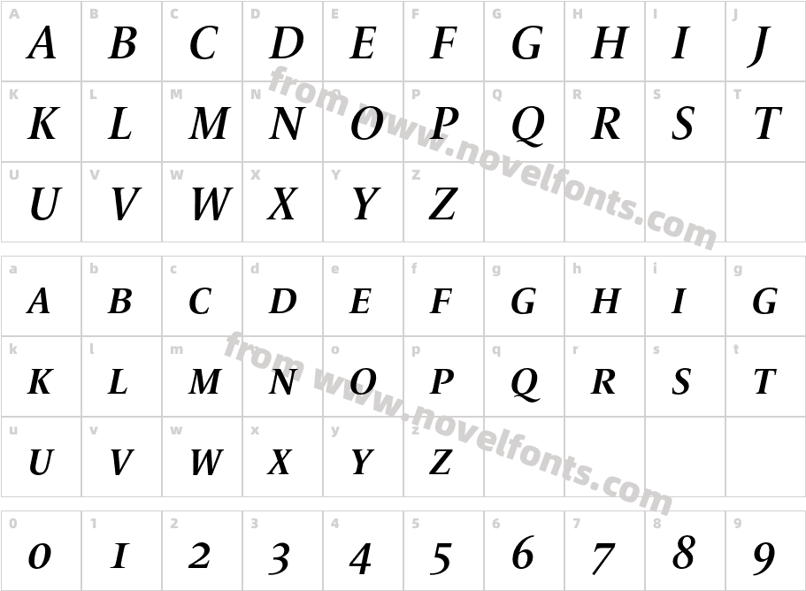 LeMondeLivre-DemiItalicSCCharacter Map