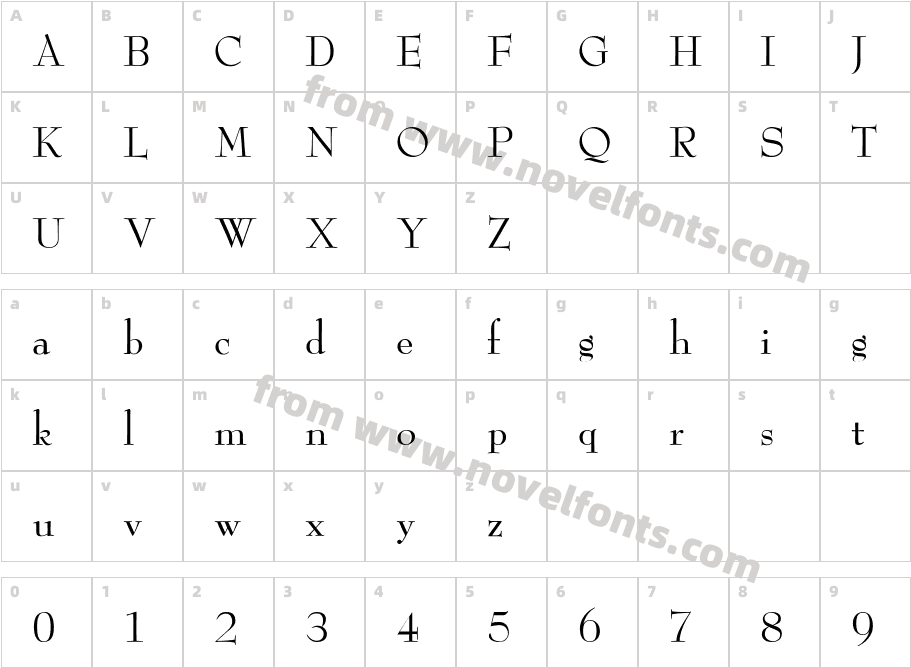 LeadFontCharacter Map