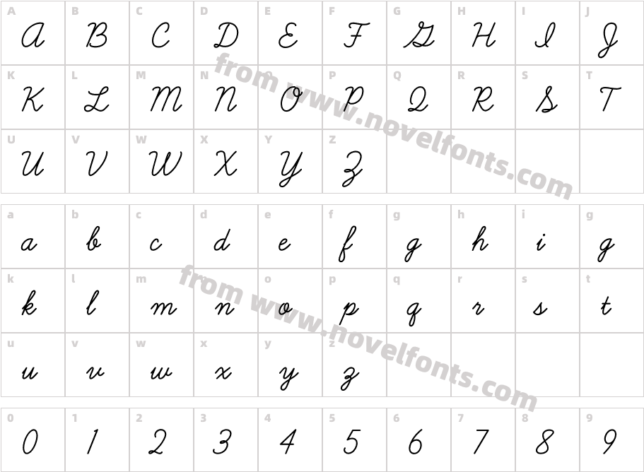 LearningCurve-BoldCharacter Map