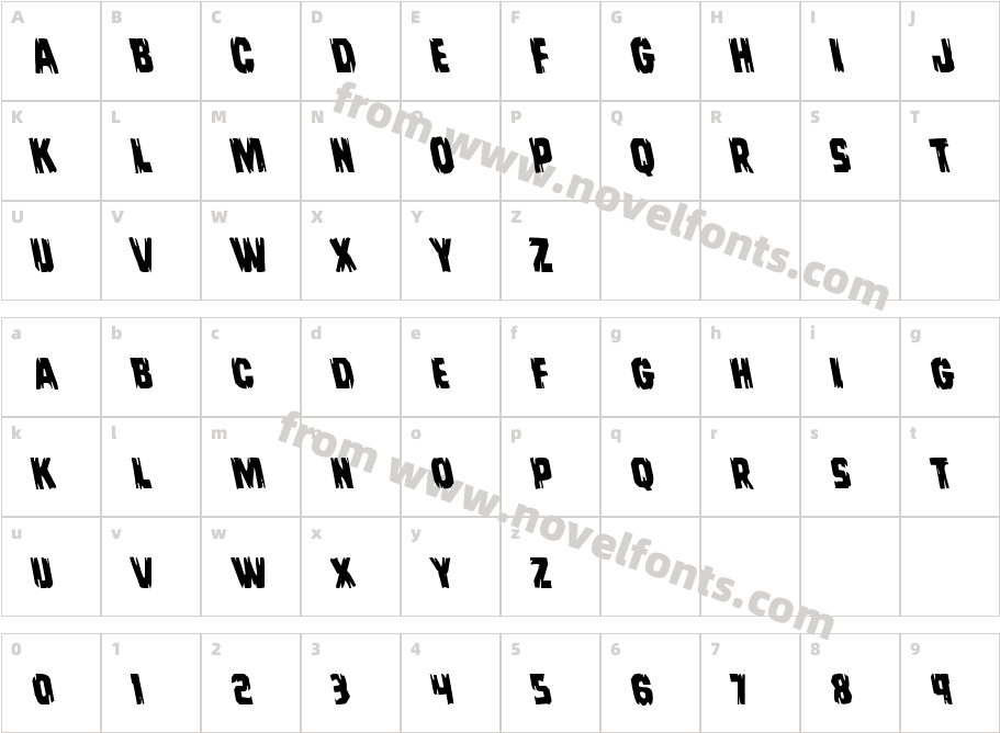 Leatherface LeftalicCharacter Map