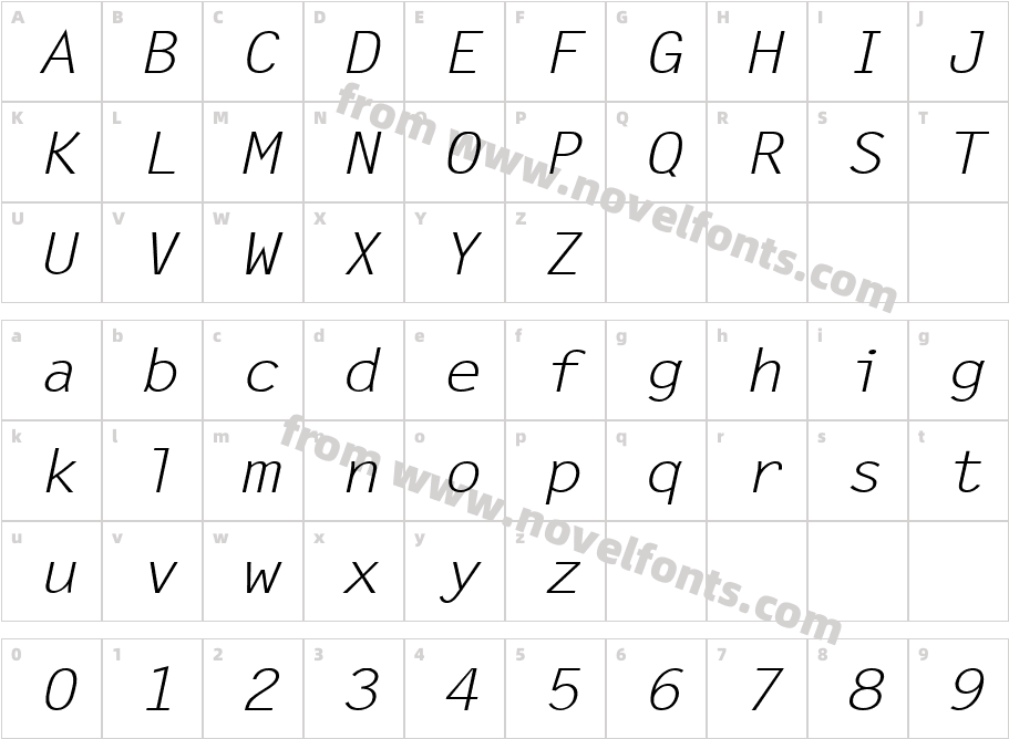 Lechter Wide ItalicCharacter Map