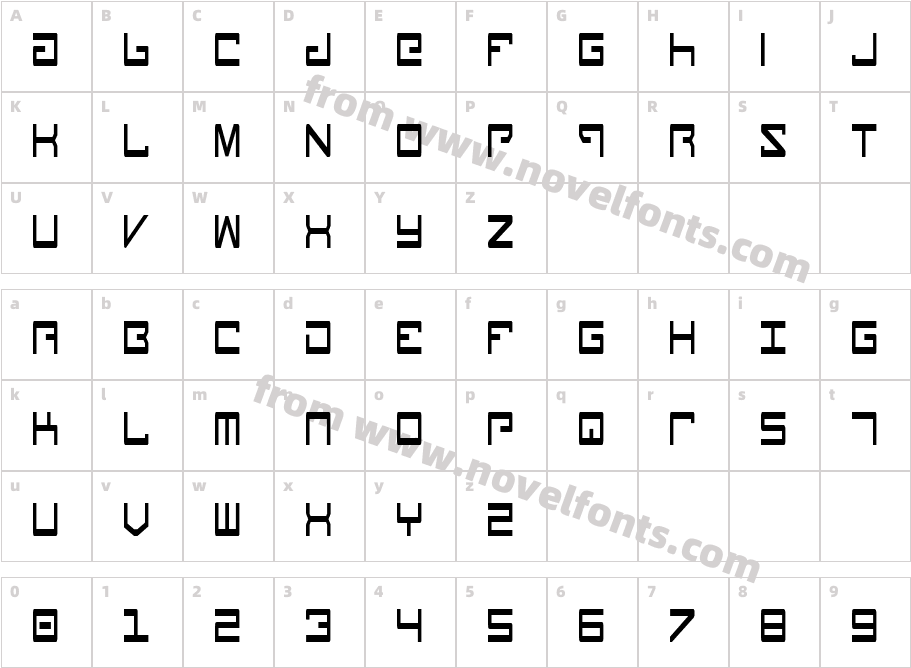 Legion CondensedCharacter Map