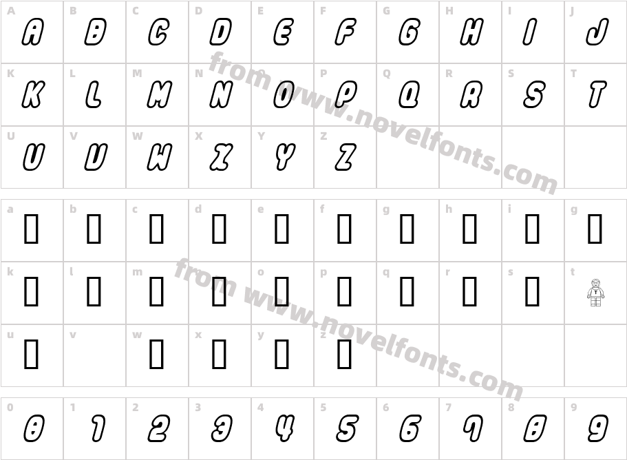 LegothickCharacter Map