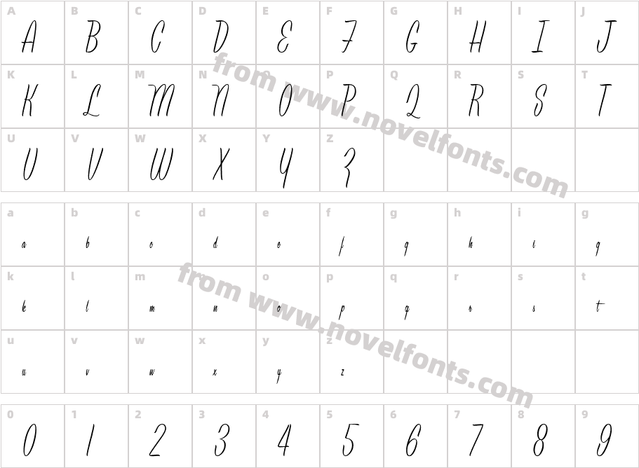 Leisure Script MarqueeCharacter Map