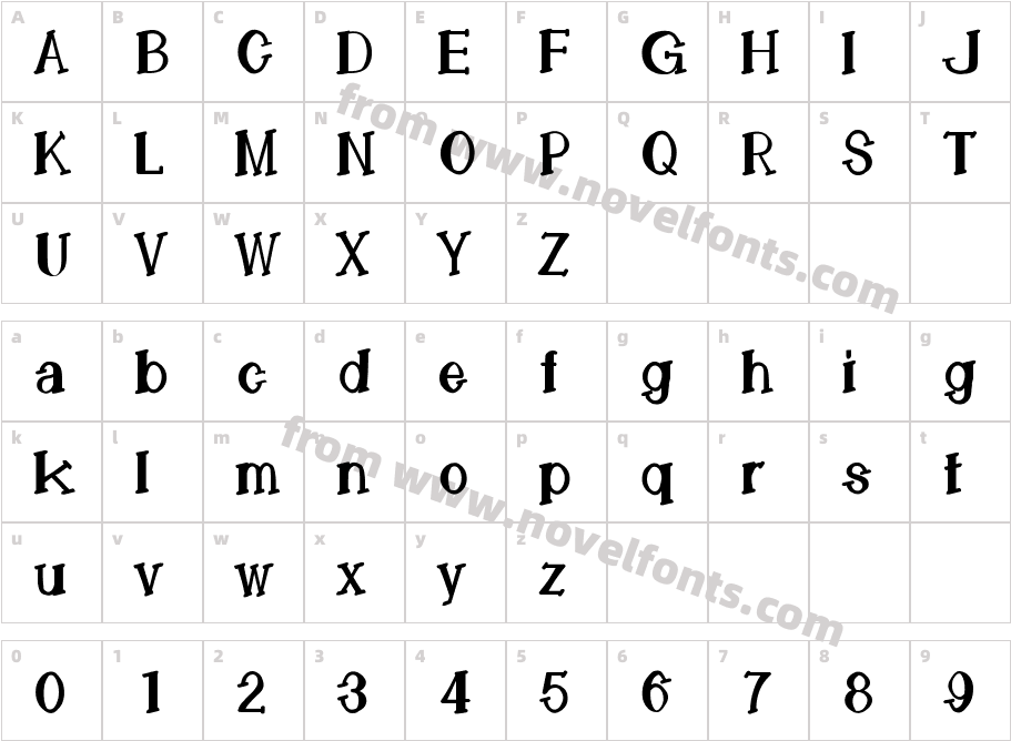 LemonCookieBoldCondensedCharacter Map