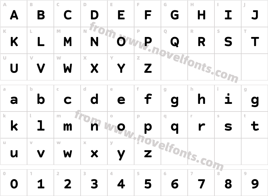 Courier Prime Sans BoldCharacter Map