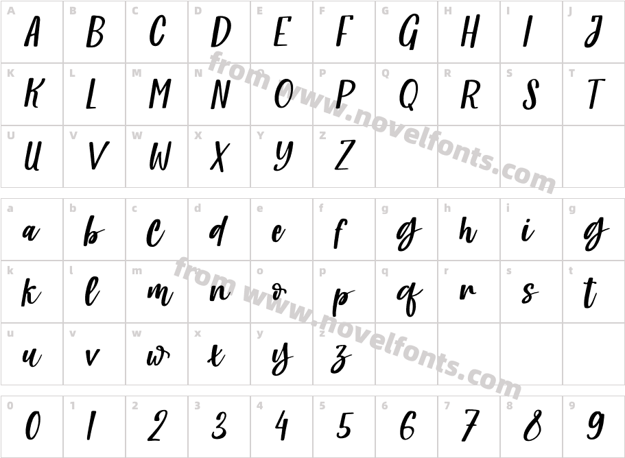 Lemonilla ItalicCharacter Map