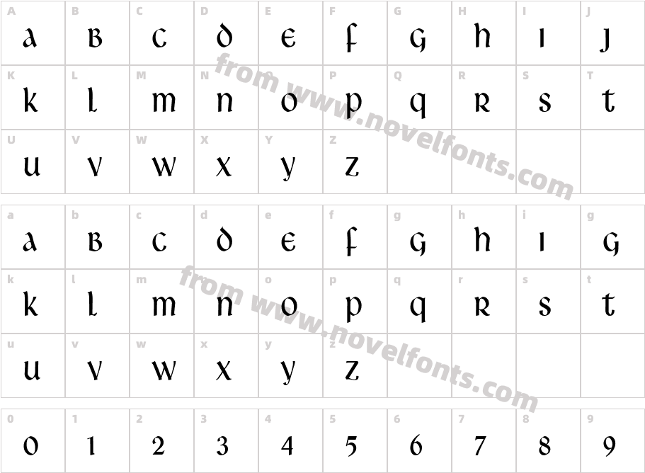 Leo Condensed NormalCharacter Map