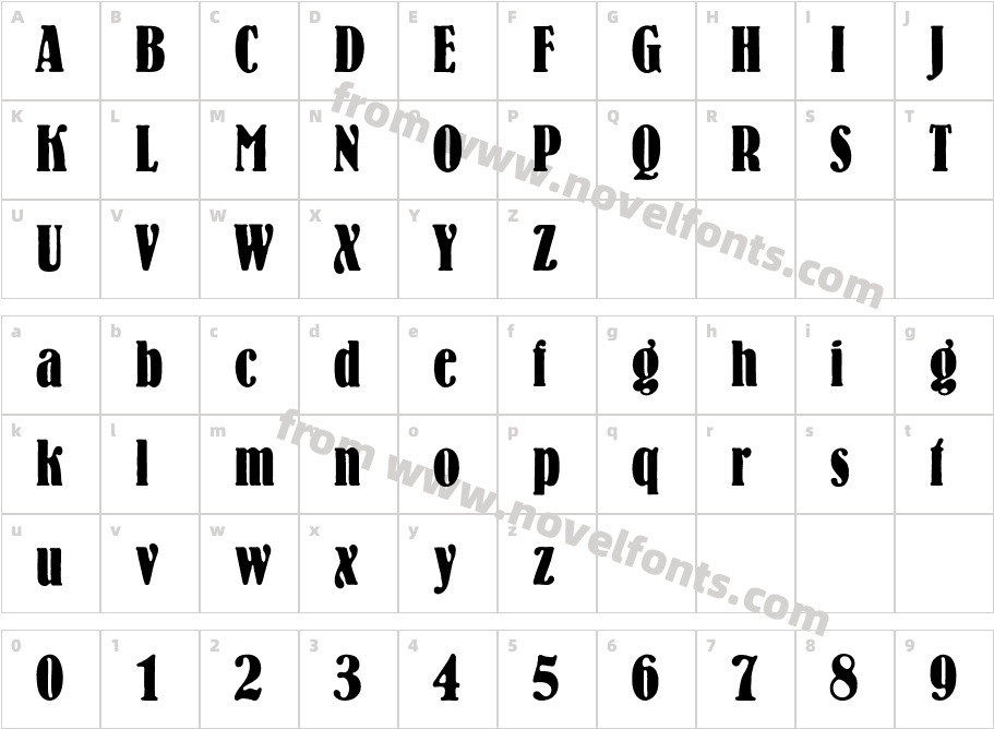 LeonhardBoldCondensedCharacter Map