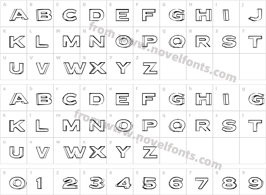 Letter Set BCharacter Map