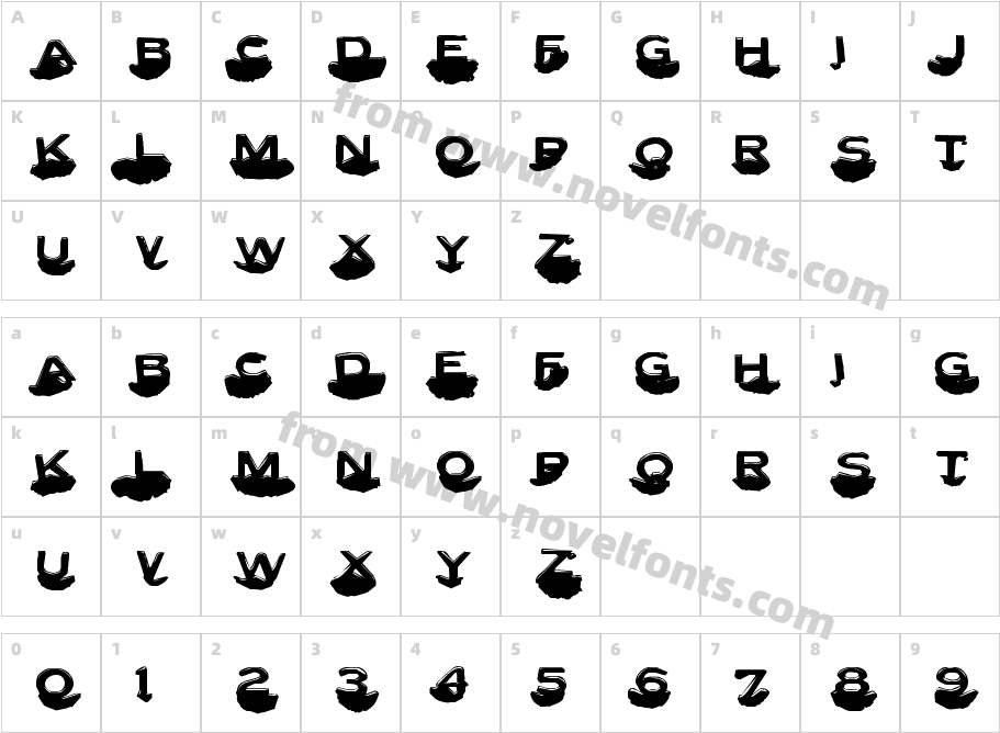 Letter Set CCharacter Map