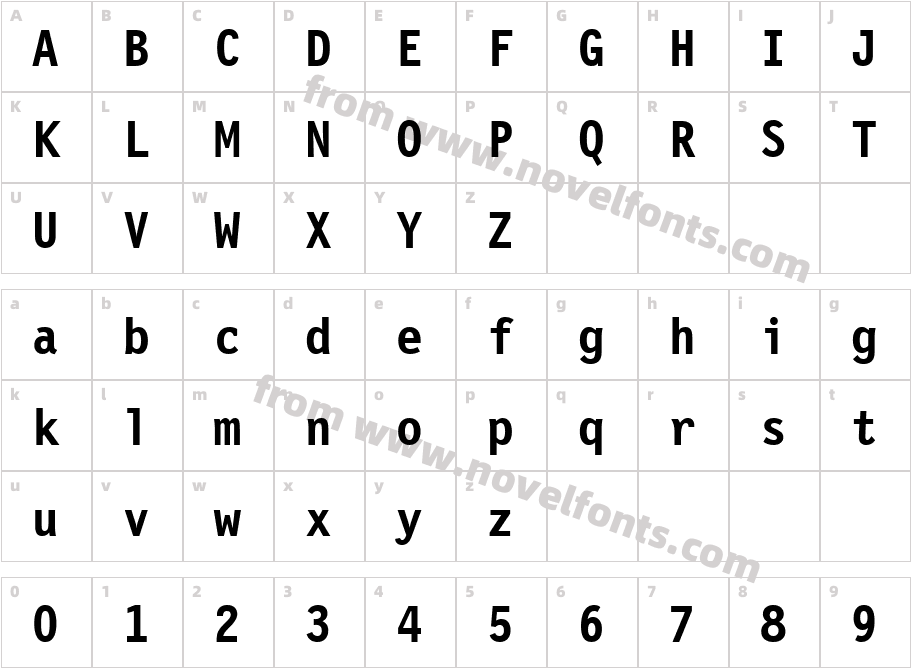 LetterGothic12PitchBT-BoldCharacter Map