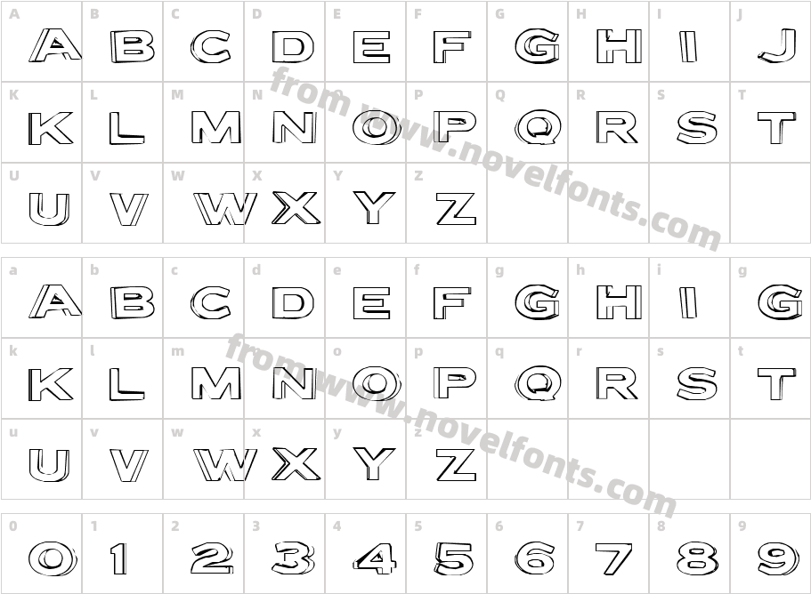 LetterSetB-RegularCharacter Map