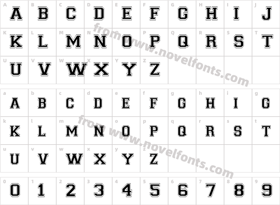 LetterSweater Outline SSi NormalCharacter Map