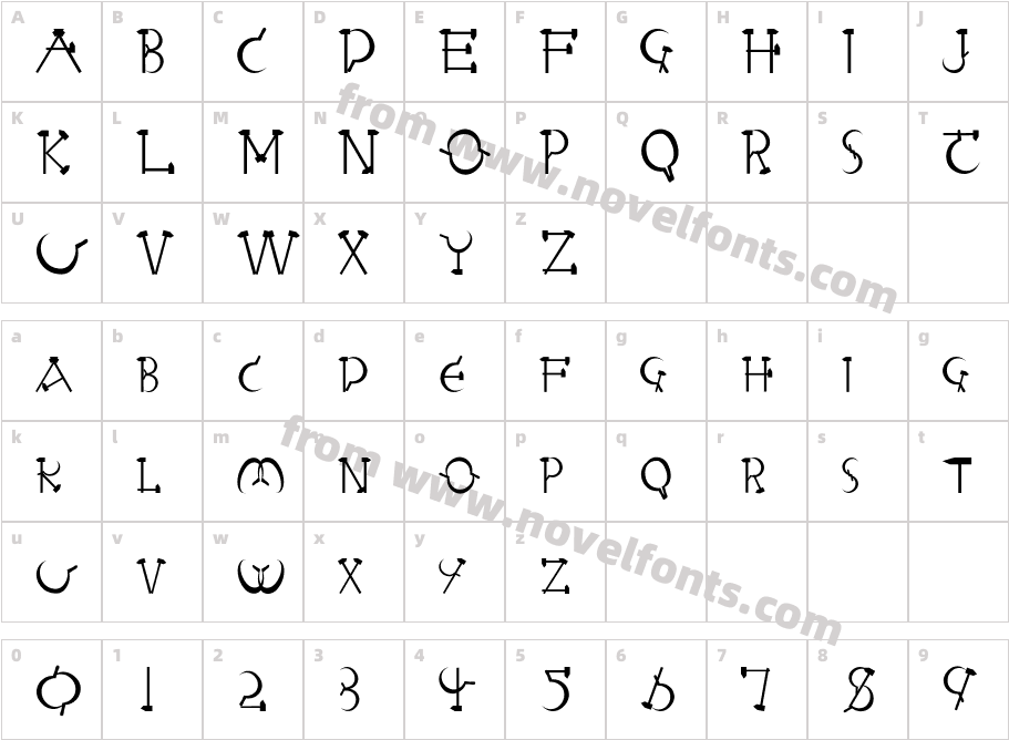 Letterbed-NormalCharacter Map