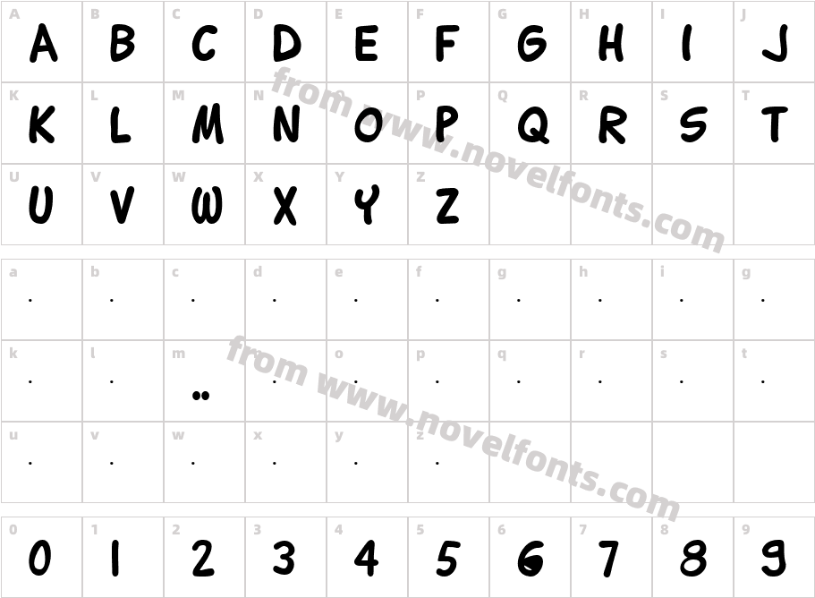 Lettering1 BoldCharacter Map