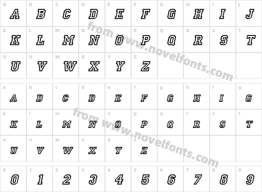 Letterman ItalicCharacter Map