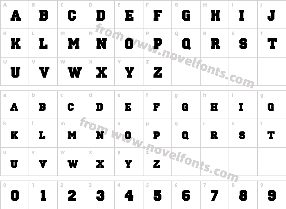 LettermanSolid RegularCharacter Map