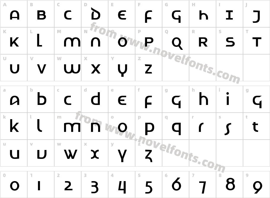 Letunical BoldCharacter Map