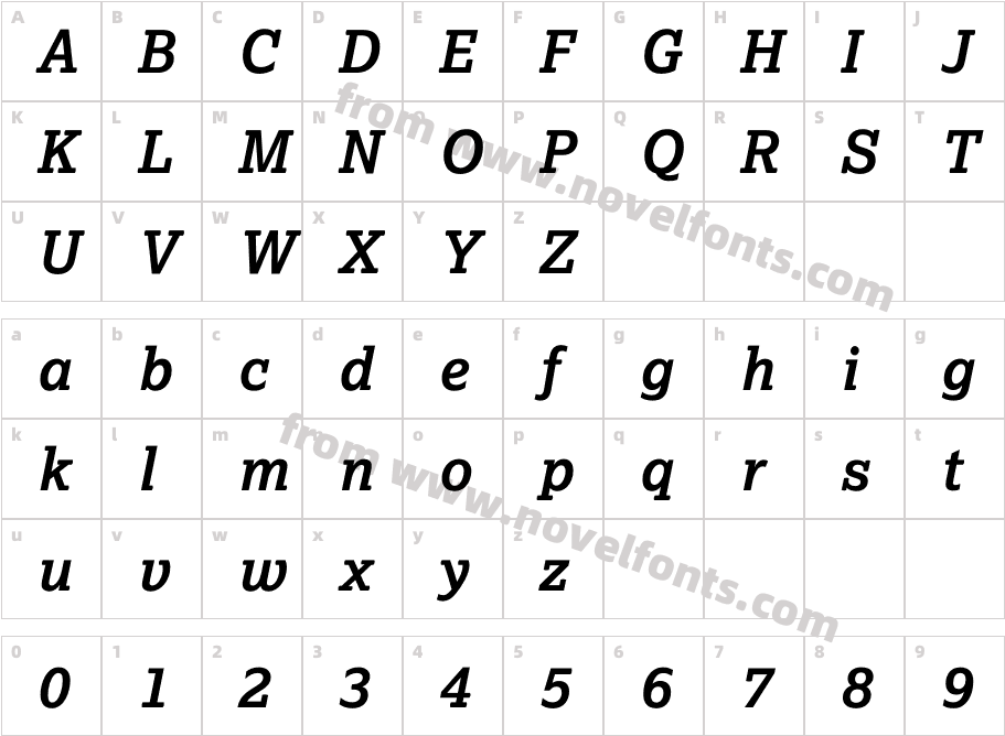 LexiaDaMa-BoldItalicCharacter Map