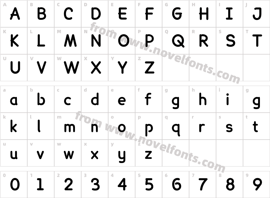 Lexie Readable BoldCharacter Map