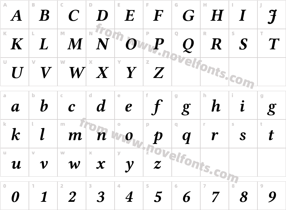 Libertinus Serif Bold ItalicCharacter Map