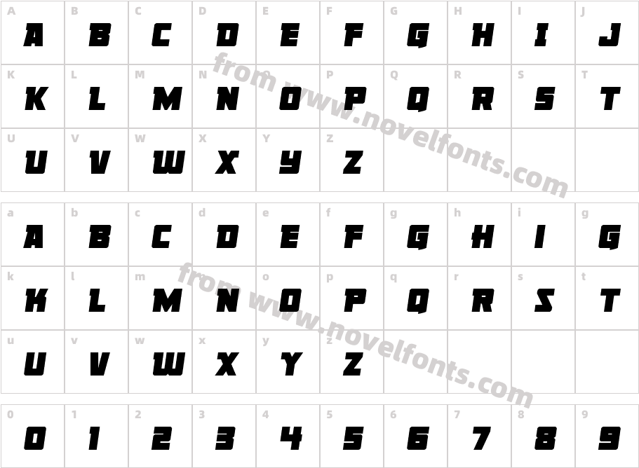 Liberty Legion Semi-ItalicCharacter Map