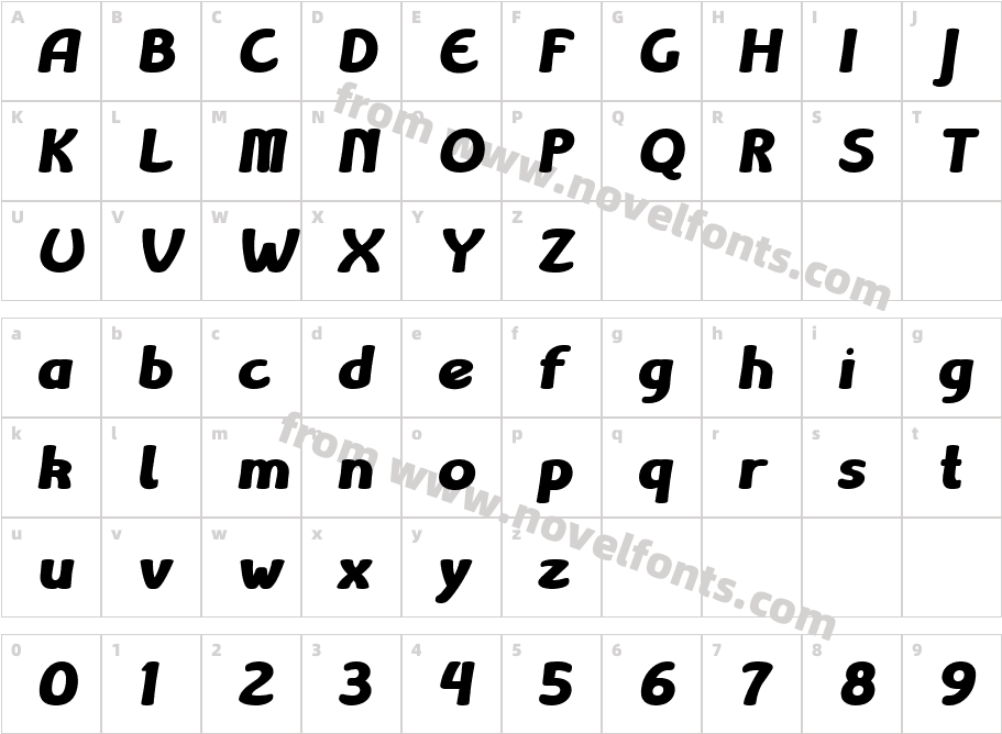 Libiamo ExtraBold ItalicCharacter Map