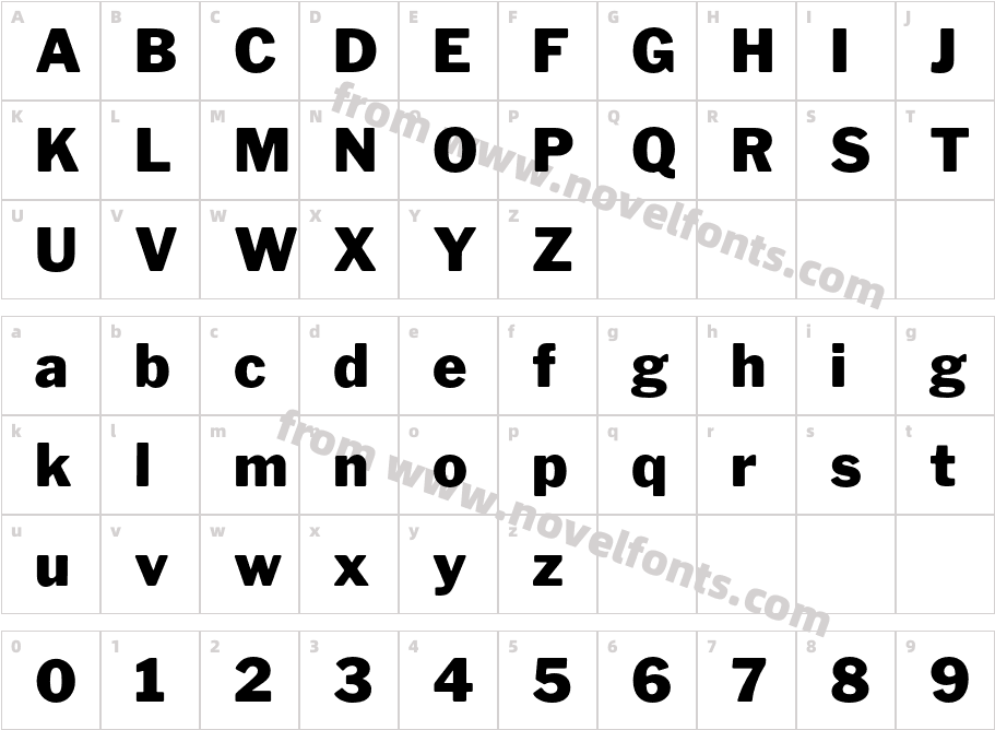 Libre Franklin BlackCharacter Map