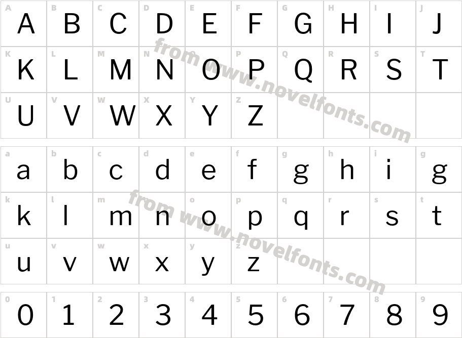 Libre Franklin RegularCharacter Map