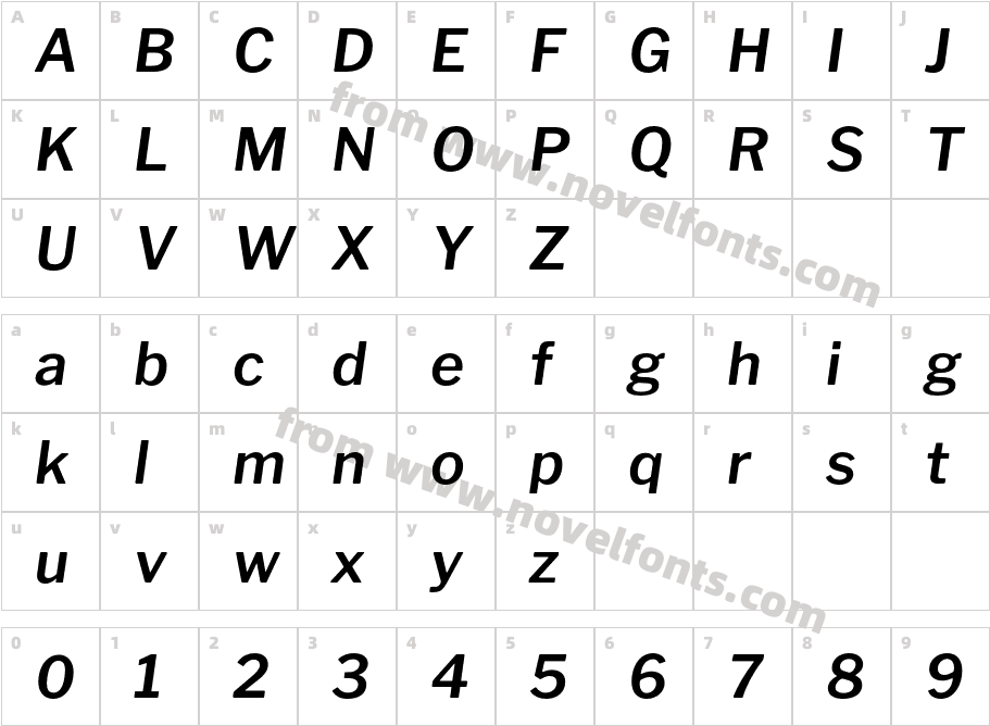 Libre Franklin SemiBold ItalicCharacter Map