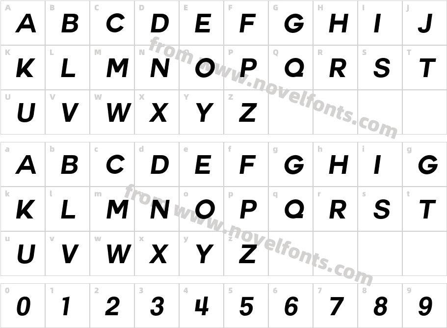 Couture Bold ItalicCharacter Map