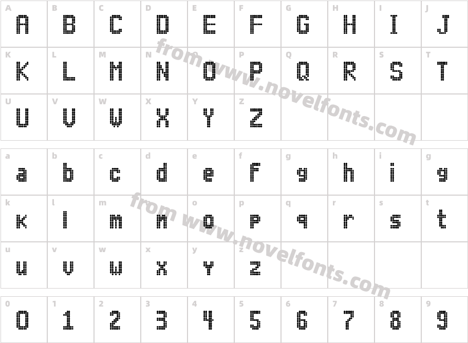 Lightdot 11x6 RegularCharacter Map