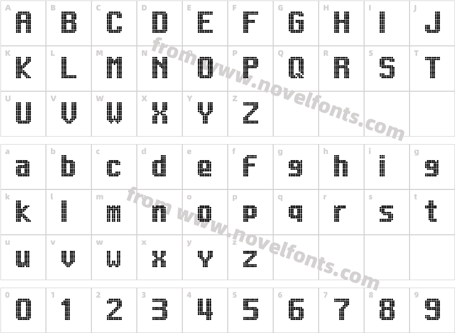 Lightdot 13x9 RegularCharacter Map