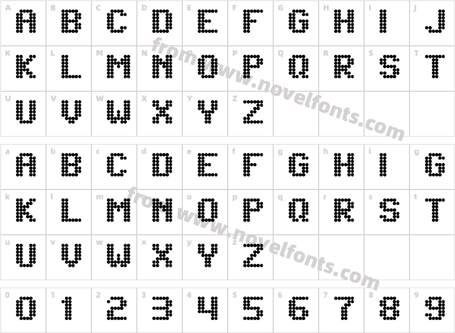 Lightdot 7x6 RegularCharacter Map