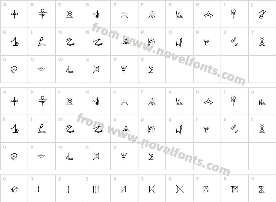 Lightnitria RegularCharacter Map