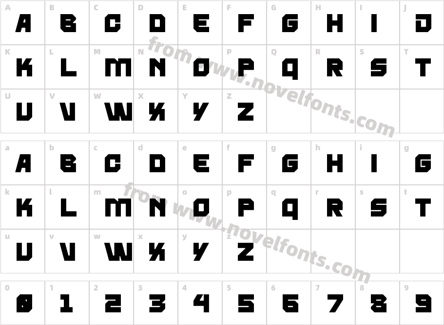 AXOPERegularCharacter Map