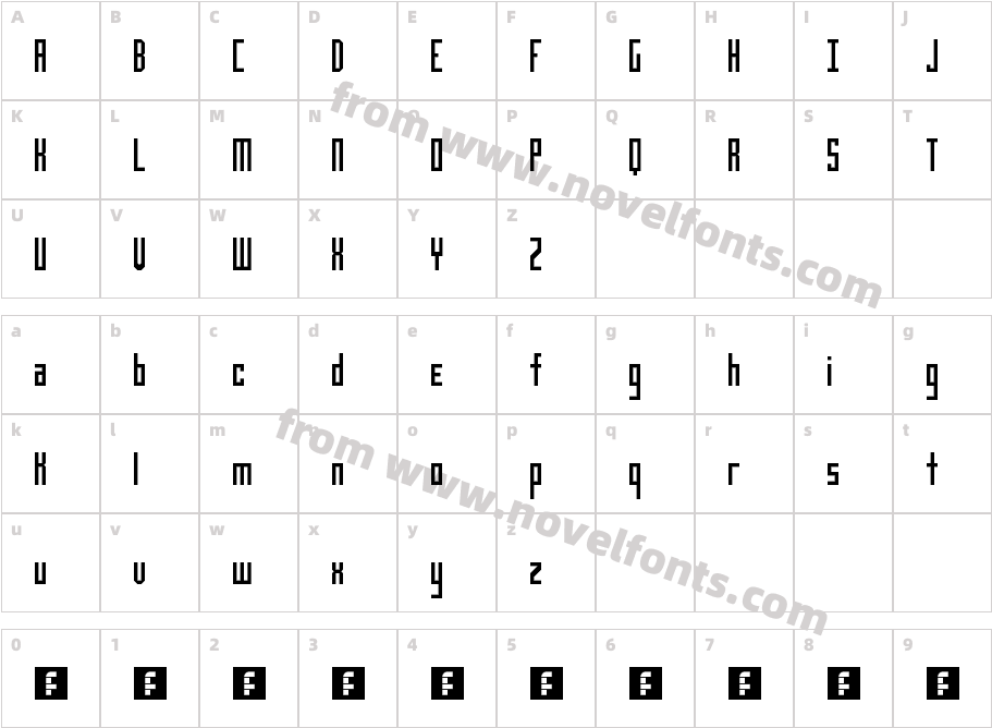 Limousine RegularCharacter Map