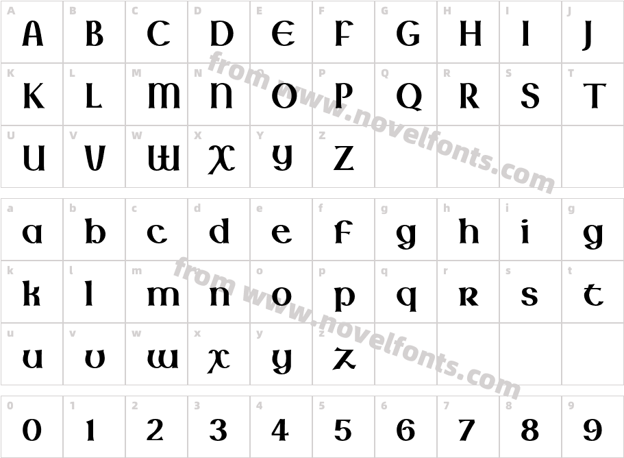 LindisfarneNovaBT-BoldCharacter Map