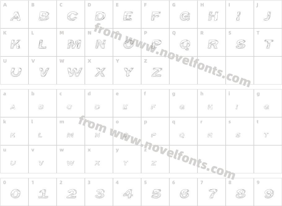 Line EtchCharacter Map