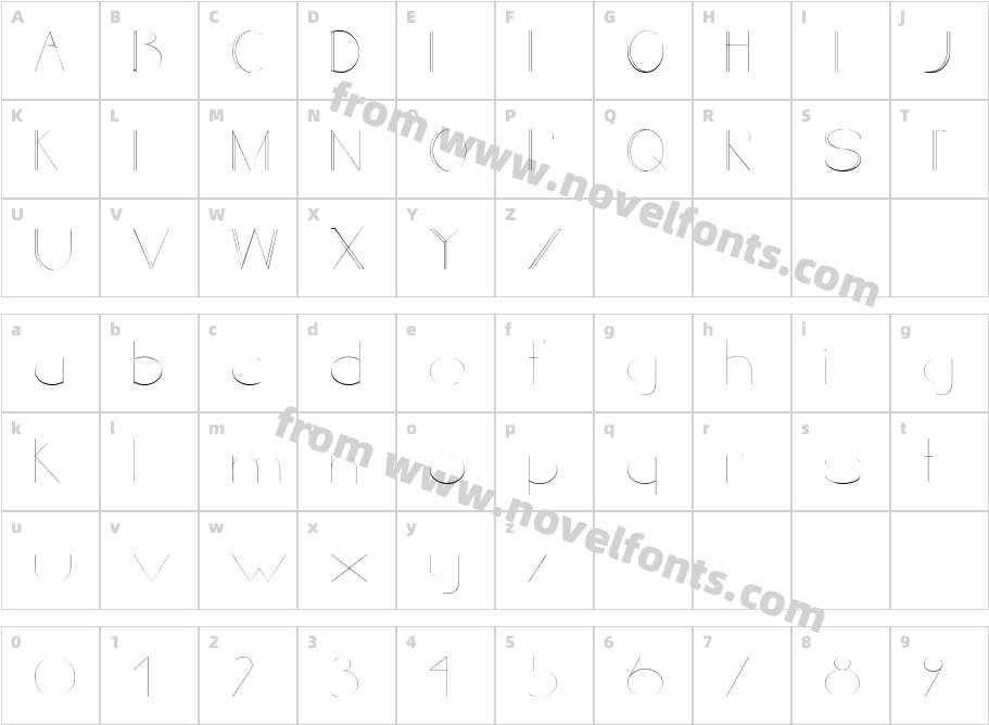 Line style UltraLightCharacter Map