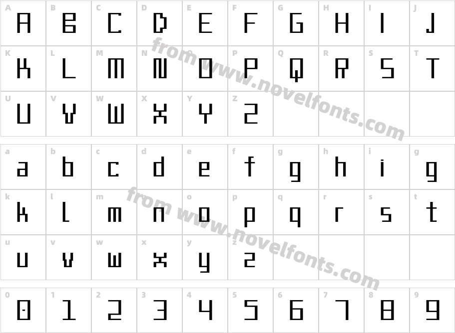 Linerama BoldCharacter Map